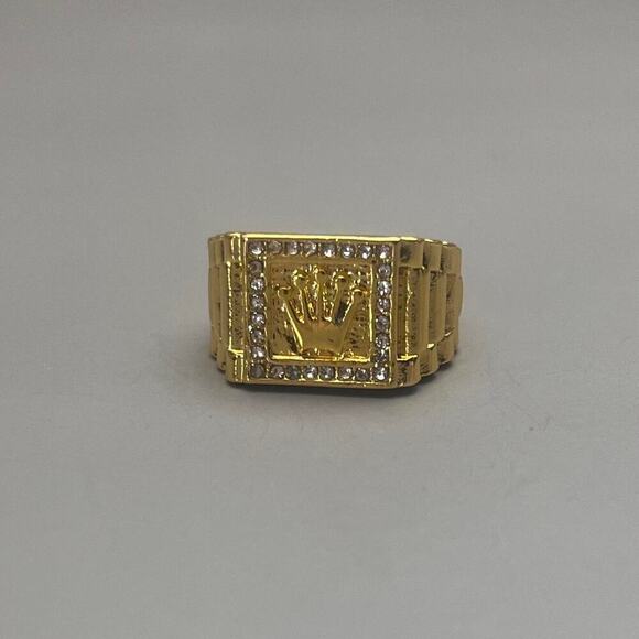 Y2K Vintage Gold Rolex Ring Unisex Size 8 2000s Jewelry Brand New - Picture 6 of 8